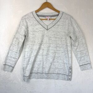 Talbots O The‎ Oprah Magazine Collection Gray V-Neck Sweater Side Snaps Mens M